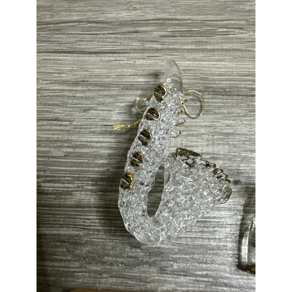 Christmas musical‎ instruments ornaments set Of three glass/gold